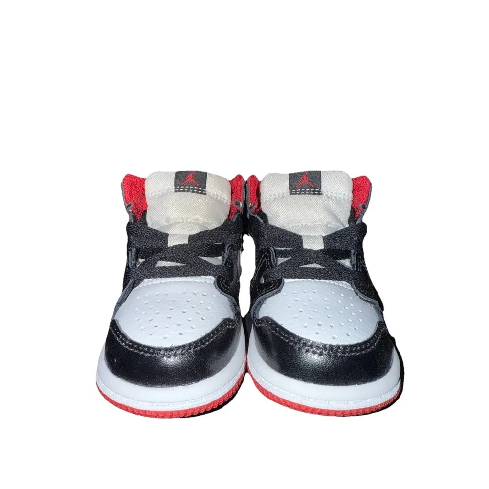 Nike Air Jordan 1 Mid TD White Gym Red Black | 640735-122 Size 4C